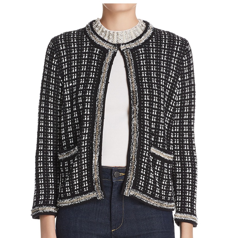 Alice + Olivia Georgia Embellished Sweater Jacket